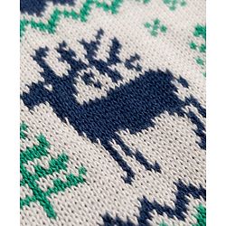 Babyhug 100% Cotton Knit Full Sleeves Deer Design Sweater Set with Cap - Navy Blue