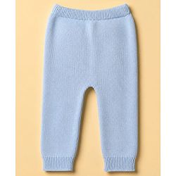 Babyhug Knit Full Sleeves Sweater Set With Floral Design & Cap - Blue