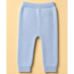 Babyhug Knit Full Sleeves Sweater Set With Floral Design & Cap - Blue