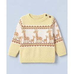 Babyhug Natural Knit SWEATER SET Regular YELLOW 0-3m