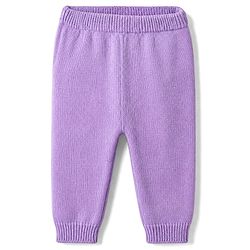 Babyhug 100% Cotton Knit Full Sleeves Sweater Sets and Cap with Cat Design - Lavender