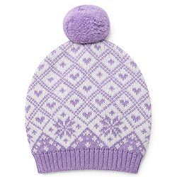 Babyhug 100% Cotton Knit Full Sleeves Sweater Sets and Cap with Cat Design - Lavender