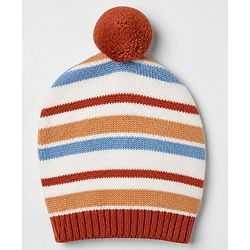 Babyhug Cotton Knit Full Sleeves Sweater Pants and Cap with Bear Design in Sky Blue & Light Brown