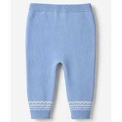 Babyhug Cotton Knit Full Sleeves Sweater Sets with Polar Bear Design and Cap - Blue