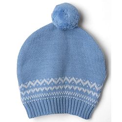 Babyhug Cotton Knit Full Sleeves Sweater Sets with Polar Bear Design and Cap - Blue