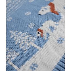 Babyhug Cotton Knit Full Sleeves Sweater Sets with Polar Bear Design and Cap - Blue