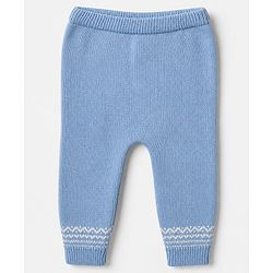 Babyhug Cotton Knit Full Sleeves Sweater Sets with Polar Bear Design and Cap - Blue