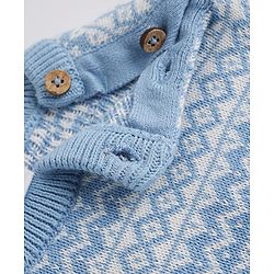 Babyhug Cotton Knit Full Sleeves Sweater Sets with Polar Bear Design and Cap - Blue