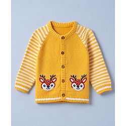 Babyhug Natural Knit SWEATER SET Regular yellow 3-6m
