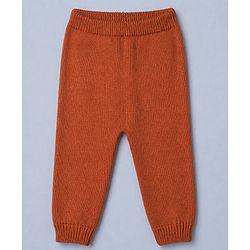 Babyhug Cotton Knit Full Sleeves Sweater and Pant Set with Cap and Dog Patch - White