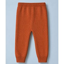 Babyhug Cotton Knit Full Sleeves Sweater and Pant Set with Cap and Dog Patch - White