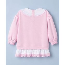 Babyhug 100% Cotton Single Jersey Knit Full Sleeves Top & Leggings Set With Text Print - Pink