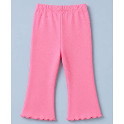 Babyhug 100% Cotton Single Jersey Knit Full Sleeves Top & Leggings Set With Text Print - Pink