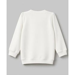 Babyhug 100% Cotton Single Jersey Knit Full Sleeves Top & Pants With Sequin Detailing Bow - White & Black