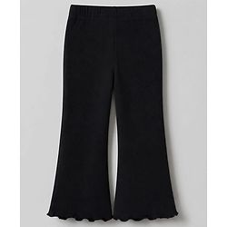 Babyhug 100% Cotton Single Jersey Knit Full Sleeves Top & Pants With Sequin Detailing Bow - White & Black