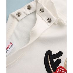 Babyhug Cotton Single Jersey Knit Full Sleeves Top and Skirt with Reindeer Embroidery - White