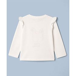 Babyhug Cotton Single Jersey Knit Full Sleeves Top and Skirt with Reindeer Embroidery - White