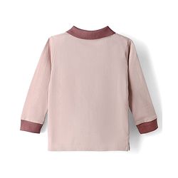 Babyhug Disney 100% Cotton Single Jersey Knit Full Sleeves Polo T-Shirt with Lion Patch in Beige