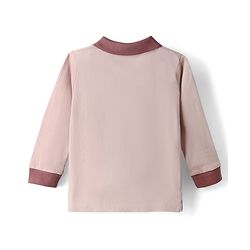 Babyhug Disney 100% Cotton Single Jersey Knit Full Sleeves Polo T-Shirt with Lion Patch in Beige