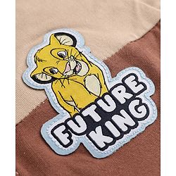 Babyhug Disney 100% Cotton Single Jersey Knit Full Sleeves Polo T-Shirt with Lion Patch in Beige