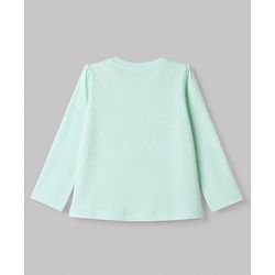 Babyhug 100% Cotton Knit T-Shirt with Full Sleeves and Butterfly Applique in Light/Sky Blue for 6-9 Months