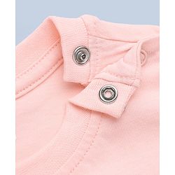 :Babyhug 100% Cotton Knit T-Shirt with Full Sleeve With Flower Applique - Peach