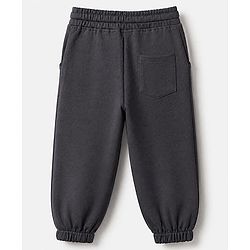 Babyhug Cotton Knit Jogger Fit Full Length Solid Lounge Pants in Black