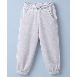 Babyhug Cotton Looper Knit Full Length Lounge Pant with Jogger Fit - Grey