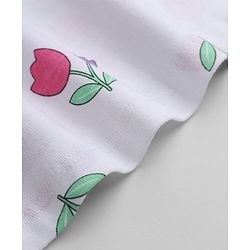 Babyhug Single Jersey Knit Dress with Half Sleeves in Heart & Floral Print Pack of 2 - Purple White