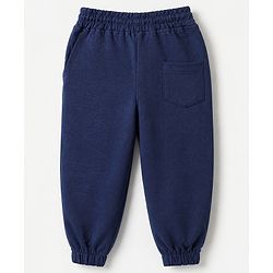 Babyhug Cotton Looper Knit Full Length Solid Track Pant - Navy Blue