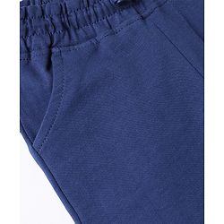 Babyhug Cotton Looper Knit Full Length Solid Track Pant - Navy Blue