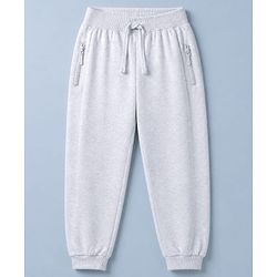 Babyhug 100% Cotton Looper Knit Full Length Solid Lounge Pant - Grey