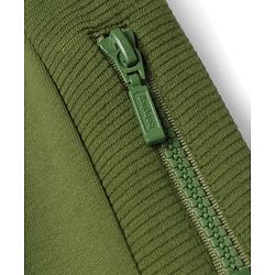 Babyhug Cotton Looper Knit Jogger Fit Full Length Lounge Pant with Fox Patch - Olive Green
