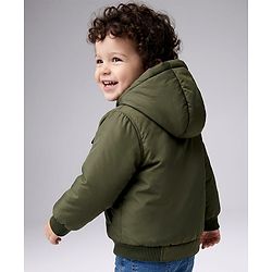 Babyhug Woven Full Sleeves Padded/Quilted/ Winter Jacket - Olive