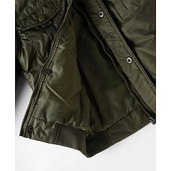 Babyhug Woven Full Sleeves Padded/Quilted/ Winter Jacket - Olive