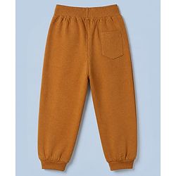 Babyhug 100% Cotton Looper Knit Jogger Fit Full Length Lounge Pant with Adventure Ready Print in Brown