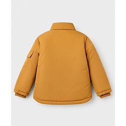 Babyhug Woven Full Sleeves Hooded Solid Padded/Quilted/ Winter Jacket - Mustard