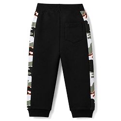 Babyhug Cotton Looper Knit Jogger Fit Full Length Track Pant with Camouflage Print in Black