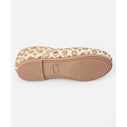 Cute Walk by Babyhug Slip On Ethnic Printed Mojaris in Golden