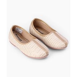 Cute Walk by Babyhug Slip On Ethnic Printed Mojaris - Beige