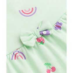 Babyhug Cotton Single Jersey Knit Half Sleeves Heart & Rainbow Print Pack of 2 - Pink & Sea Green