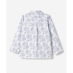 Babyhug 100% Cotton Knit Full Sleeves Co-Ords Shirt & Pyjama Night Suit with Tropical Print - White