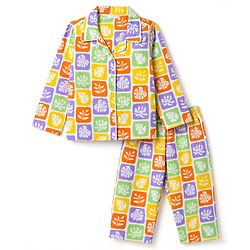 Babyhug 100% Cotton Knit Full Sleeves Co-Ords Shirt & Pyjama Night Suit with Leaves Print - Yellow