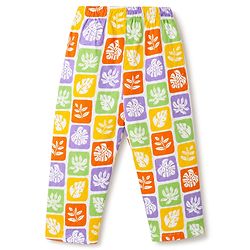 Babyhug 100% Cotton Knit Full Sleeves Co-Ords Shirt & Pyjama Night Suit with Leaves Print - Yellow