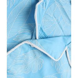 Babyhug 100% Cotton Knit Full Sleeves Co-Ords Shirt & Pyjama Night Suit with Leaves Print - Sky Blue