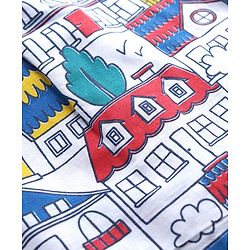 Babyhug Cotton Knit Full Sleeves Front Open Printed Shirt & Pyjama Co-Ords Night Suit - White