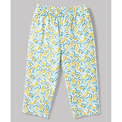 Babyhug 100% Cotton Knit Full Sleeves Co-Ords Shirt & Pyjama Night Suit with Abstract print - Sky Blue