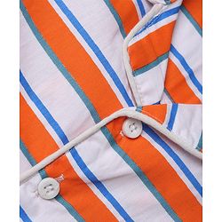 Babyhug Cotton Knit Full Sleeves Shirt Pyjama Co-ords Nightsuit With Stripes - Red