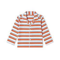Babyhug Cotton Knit Full Sleeves Shirt Pyjama Co-ords Nightsuit With Stripes - Red