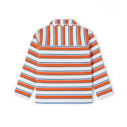 Babyhug Cotton Knit Full Sleeves Shirt Pyjama Co-ords Nightsuit With Stripes - Red